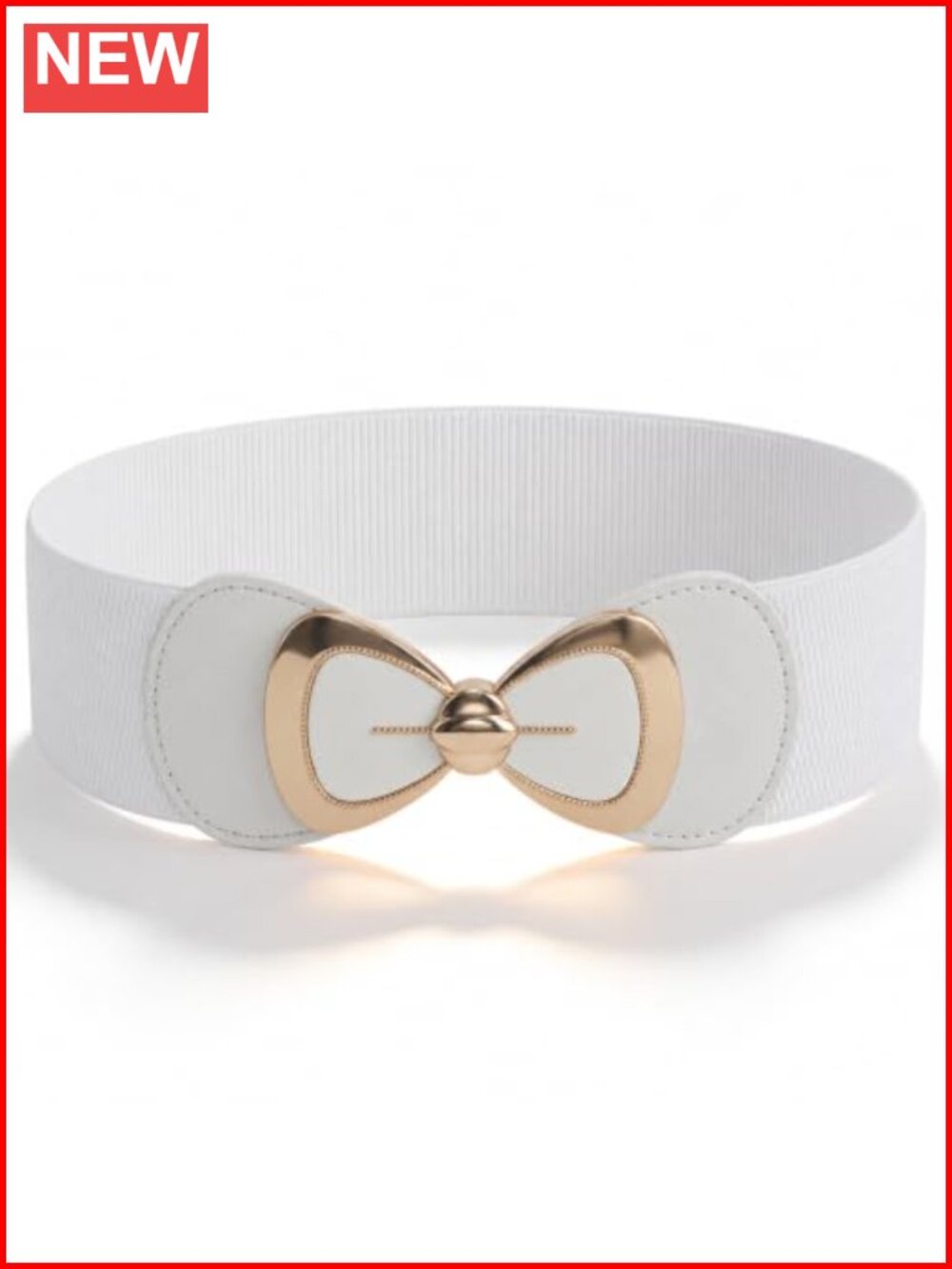 PU Leather Wide Bowknot Stretch Waist Belt for Dresses Jeans
